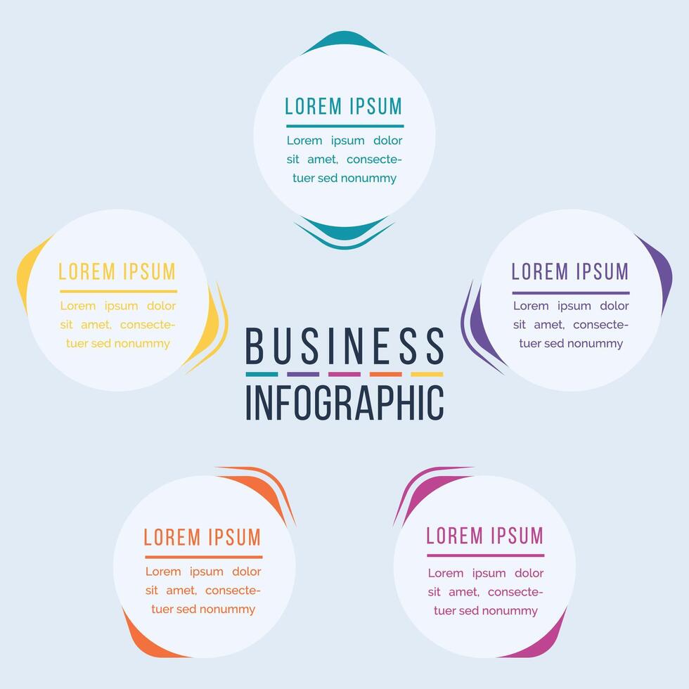 Business Infographic design 5 Steps, objects, elements or options infographic vector