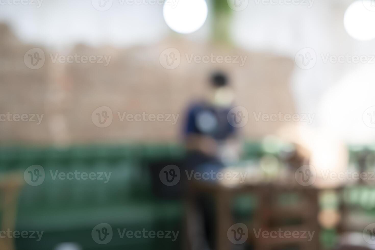 Customer at restaurant blur background with bokeh photo