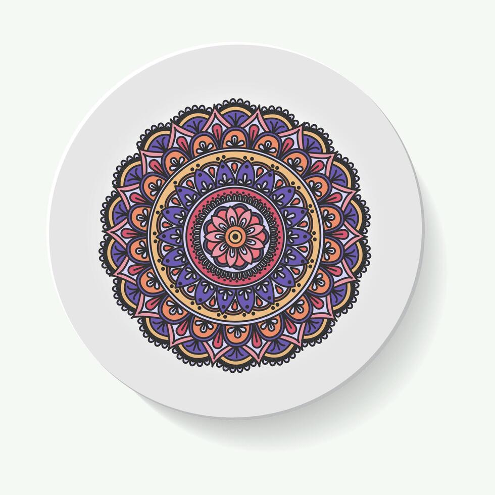 decorative plates for interior design. Empty dish, porcelain plate mock up design. vector