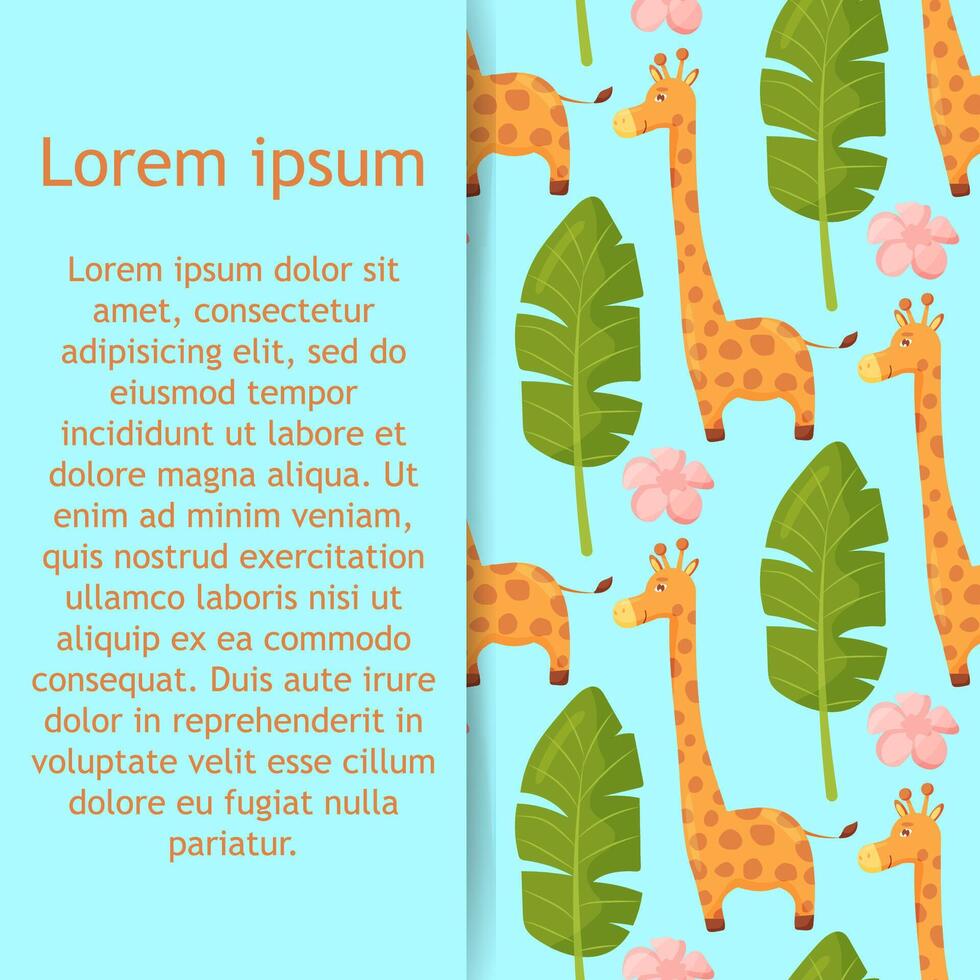 Seamless childish pattern with cute giraffe. Creative kids texture for fabric, wrapping, textile, wallpaper, apparel. vector