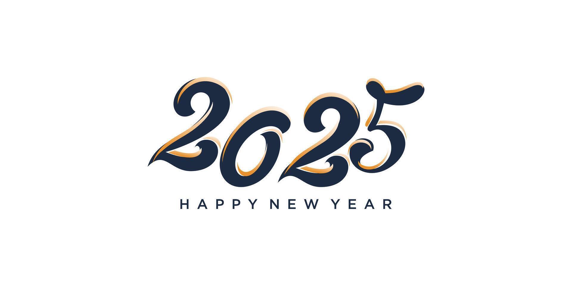 Happy new year 2025 logo design unique concept Premium vector