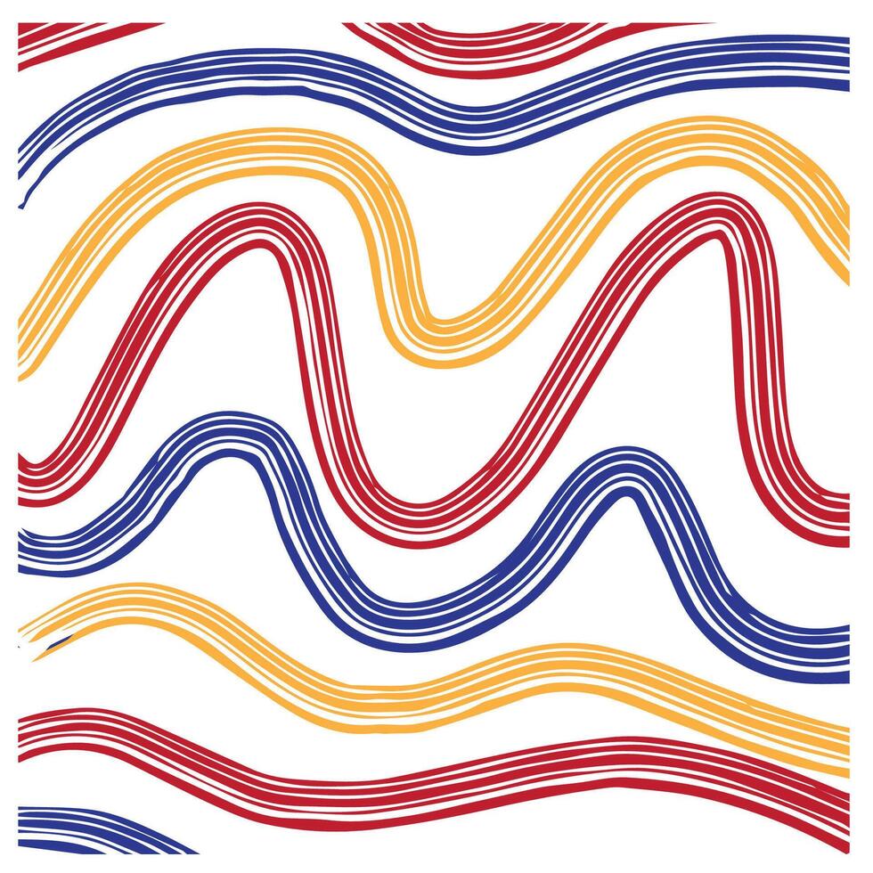 Abstract colorful wavy rough lines background vector