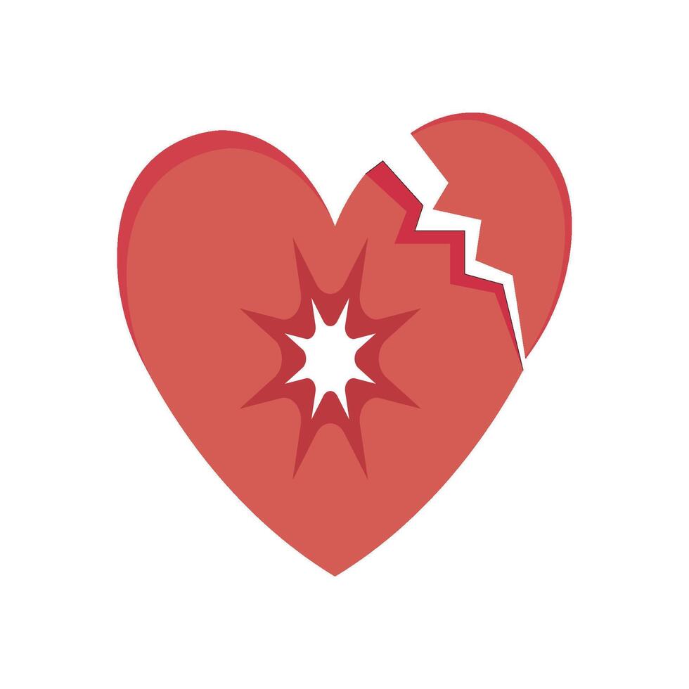 broken heart icon illustration design template vector