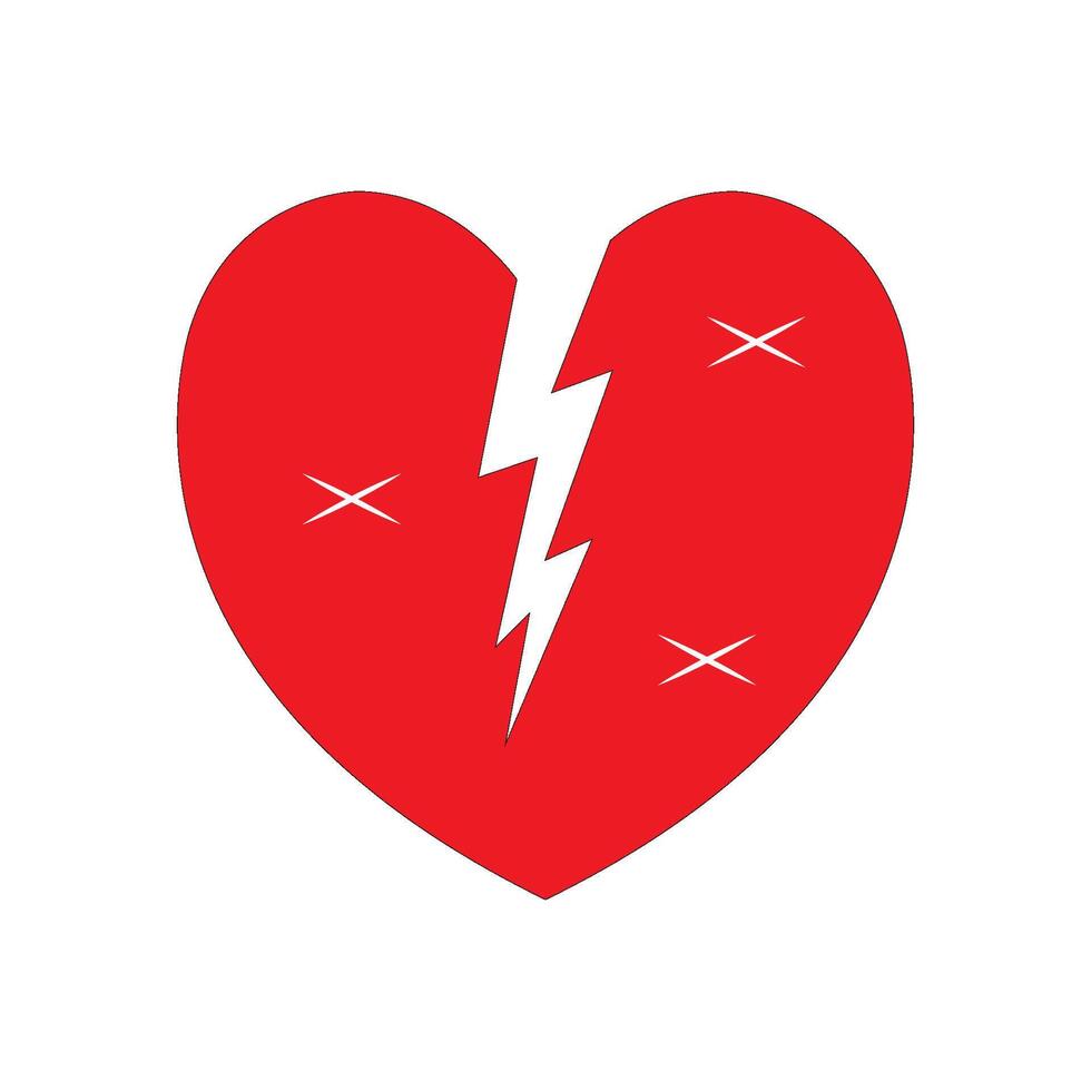 broken heart icon illustration design template vector