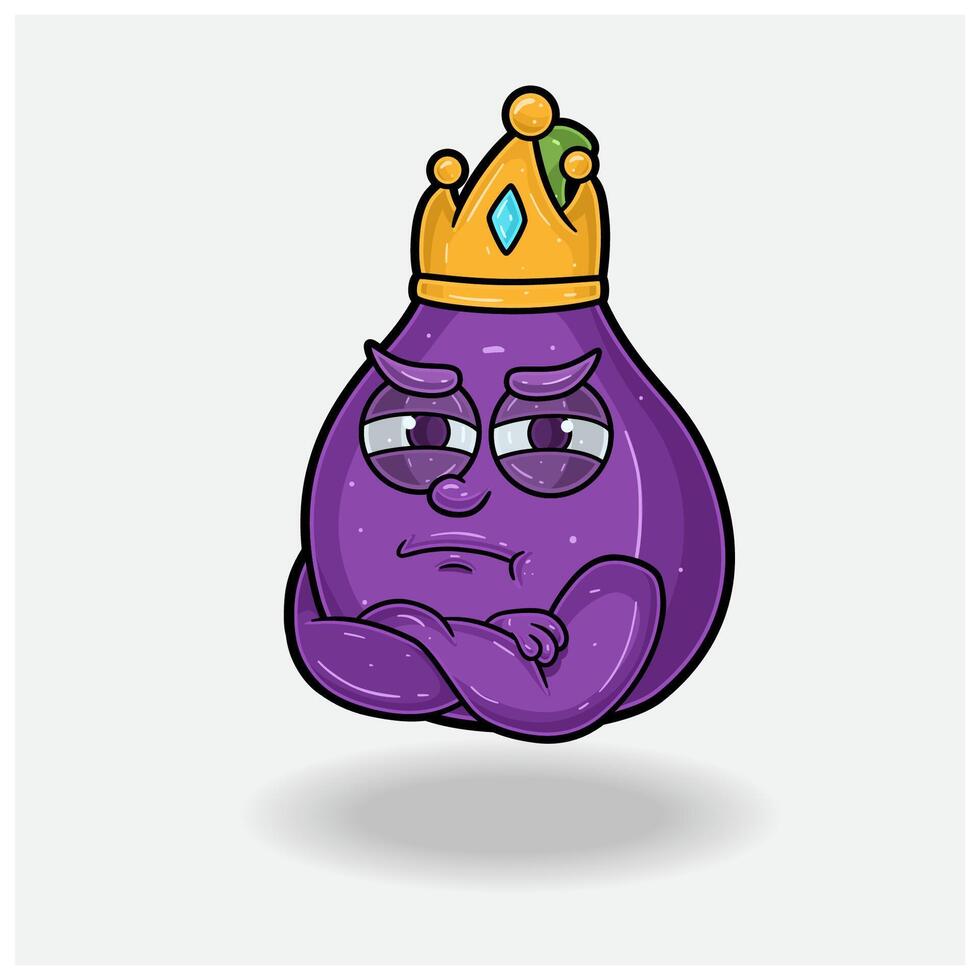 Fig fruit Mascot Character Cartoon With Jealous expression. For brand, label, packaging and product. vector