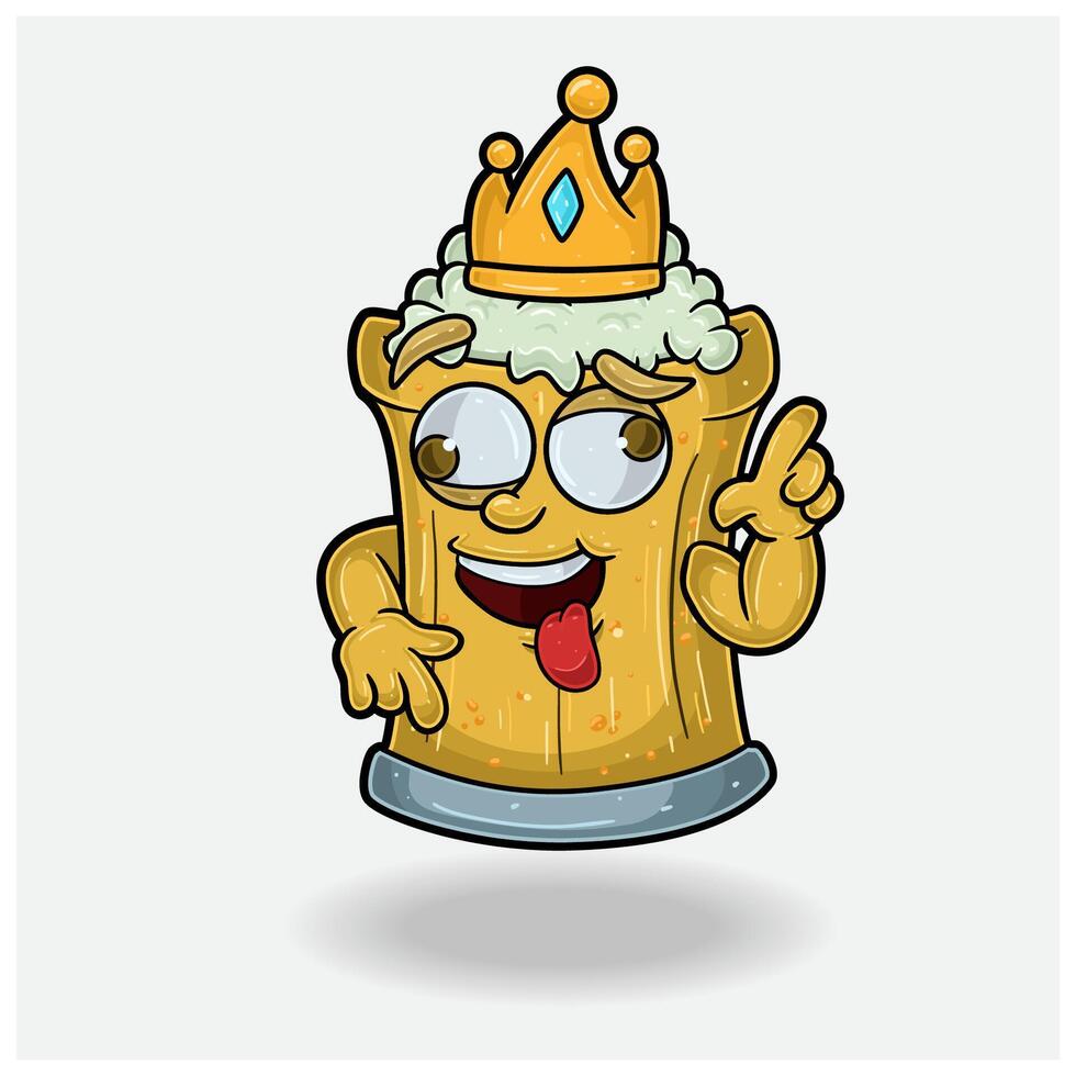 Root Beer Mascot Character Cartoon With Crazy expression. For brand, label, packaging and product. vector