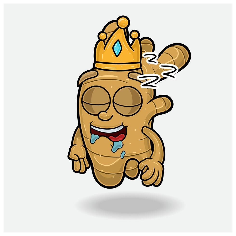 Ginger Mascot Character Cartoon With Sleep expression. For brand, label, packaging and product. vector