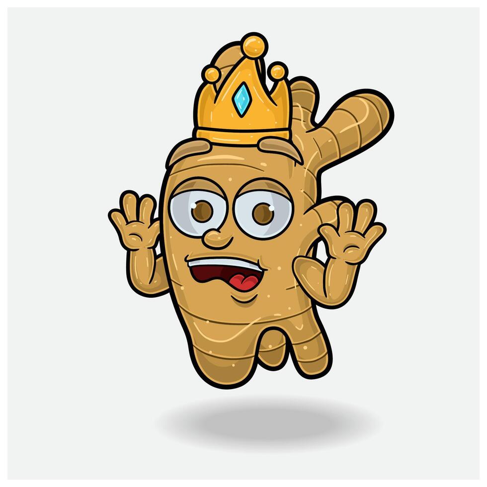 Ginger Mascot Character Cartoon With Shocked expression. For brand, label, packaging and product. vector