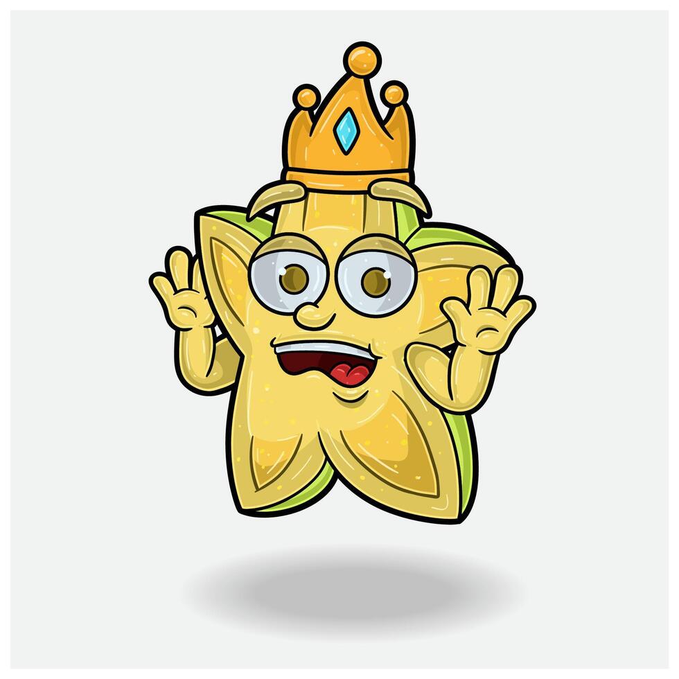 Star Fruit Mascot Character Cartoon With Shocked expression. For brand, label, packaging and product. vector
