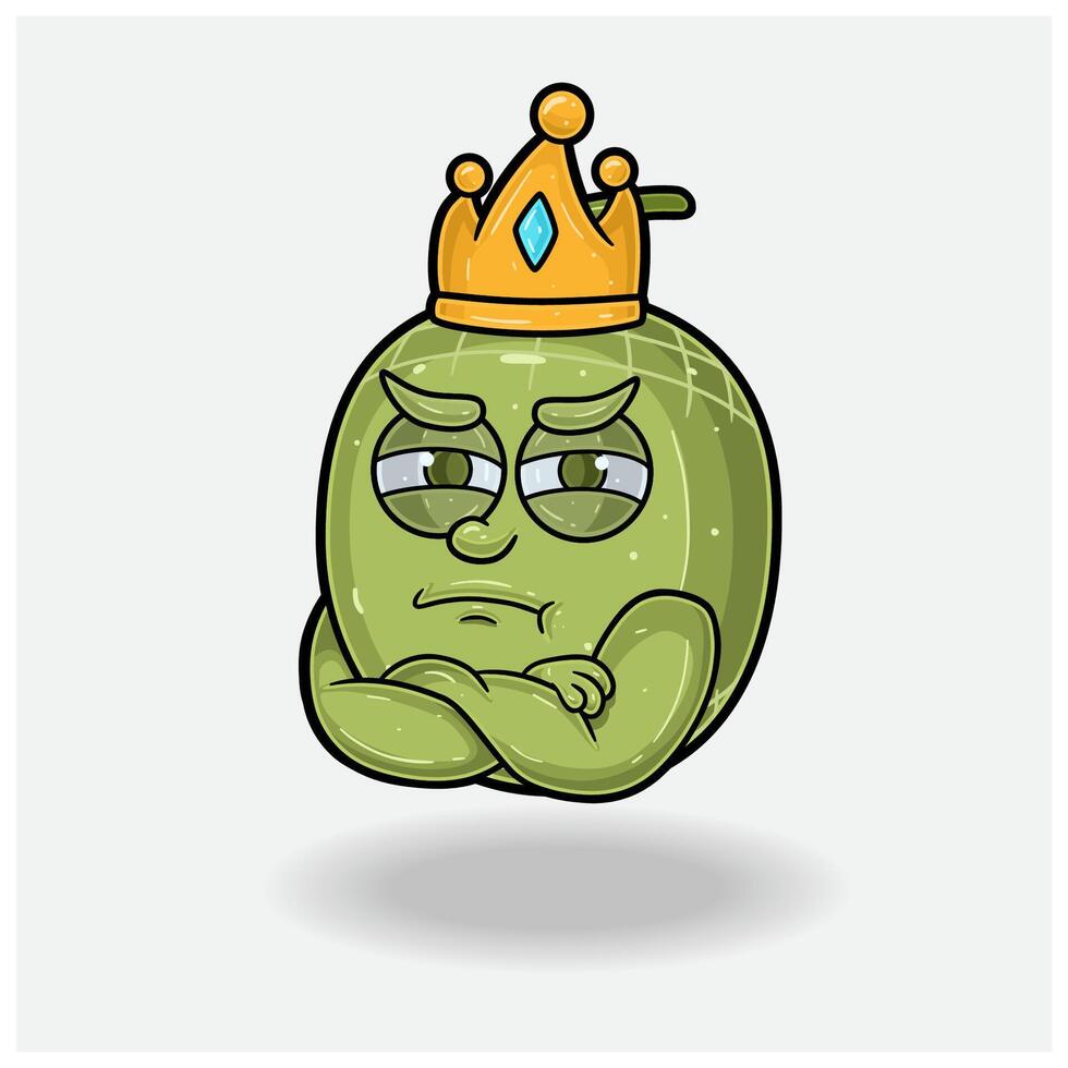 Melon Fruit Mascot Character Cartoon With Jealous expression. For brand, label, packaging and product. vector