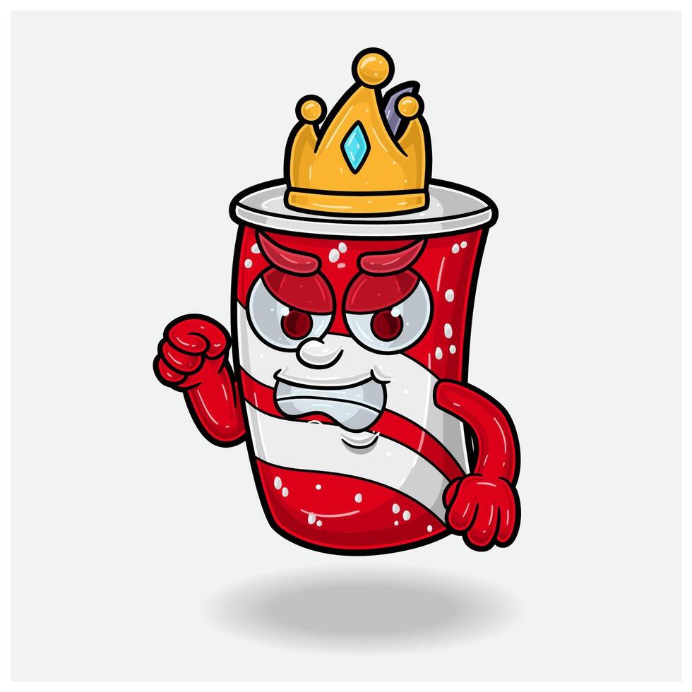 Cola Mascot Character Cartoon With Angry expression. For brand, label, packaging and product. vector