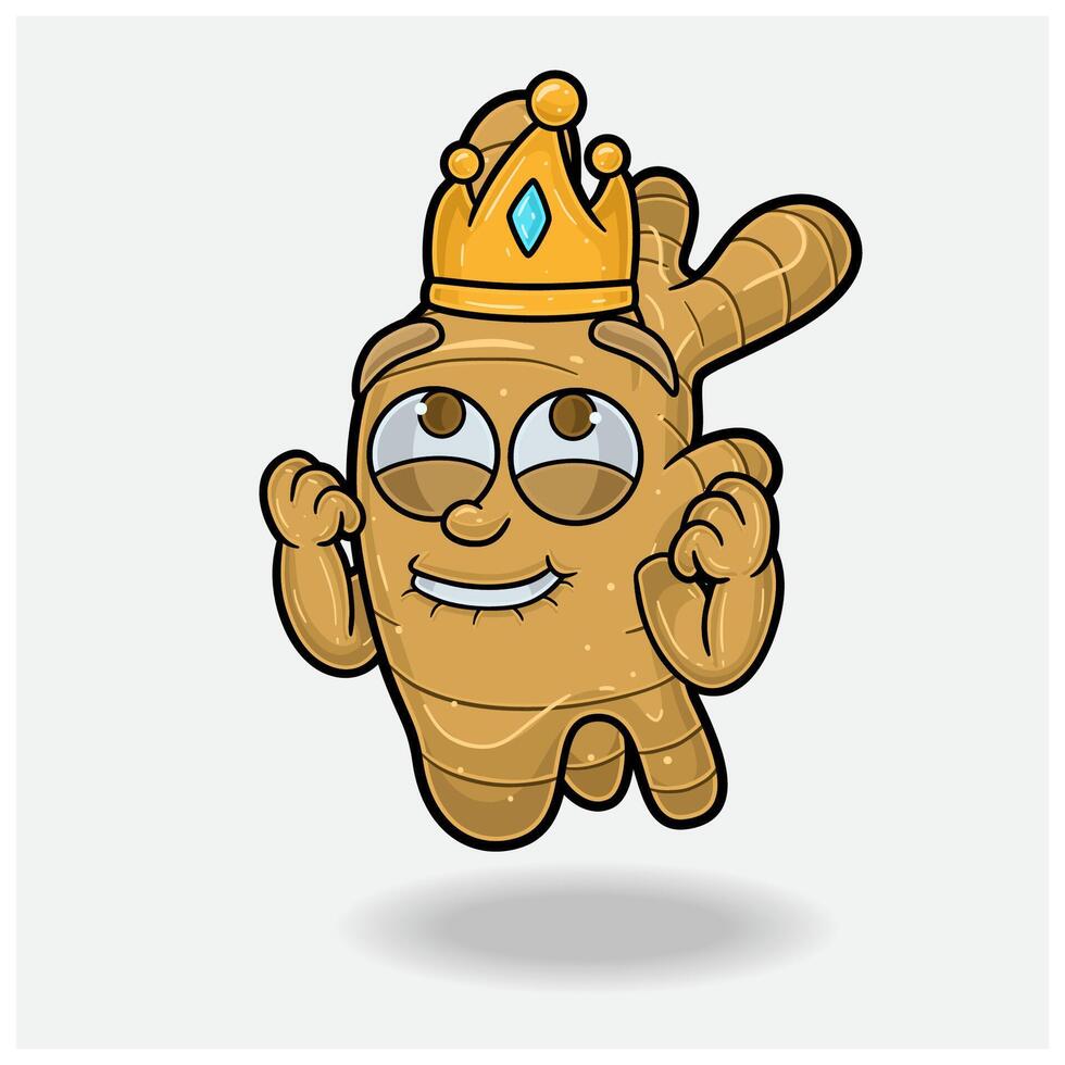 Ginger Mascot Character Cartoon With Happy expression. For brand, label, packaging and product. vector