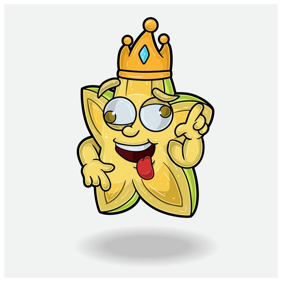 Star Fruit Mascot Character Cartoon With Crazy expression. For brand, label, packaging and product. vector