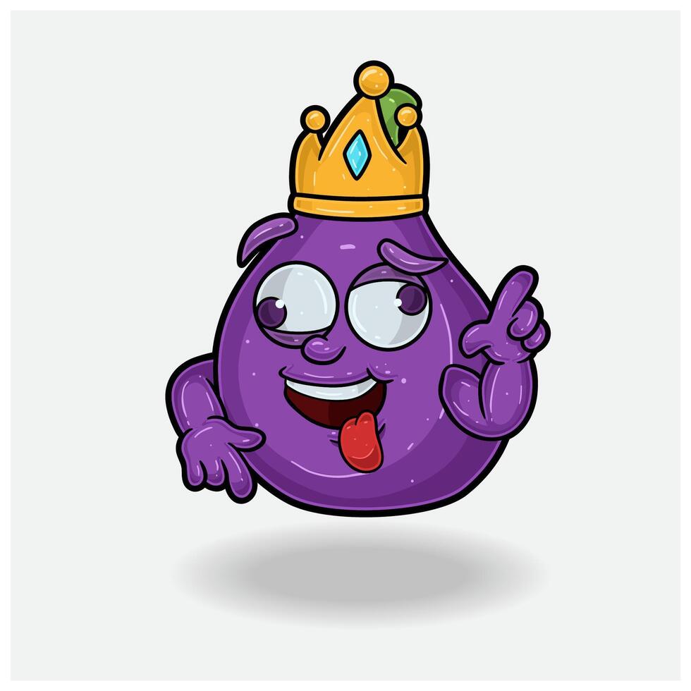 Fig fruit Mascot Character Cartoon With Crazy expression. For brand, label, packaging and product. vector