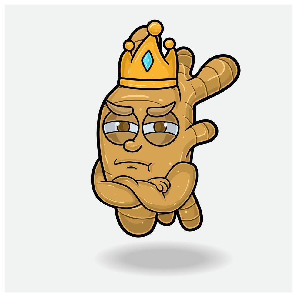 Ginger Mascot Character Cartoon With Jealous expression. For brand, label, packaging and product. vector