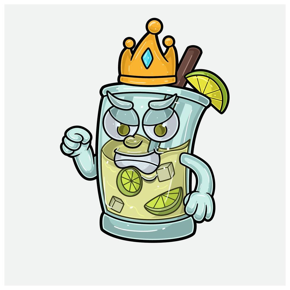 Mojito Mascot Character Cartoon With Angry expression. For brand, label, packaging and product. vector