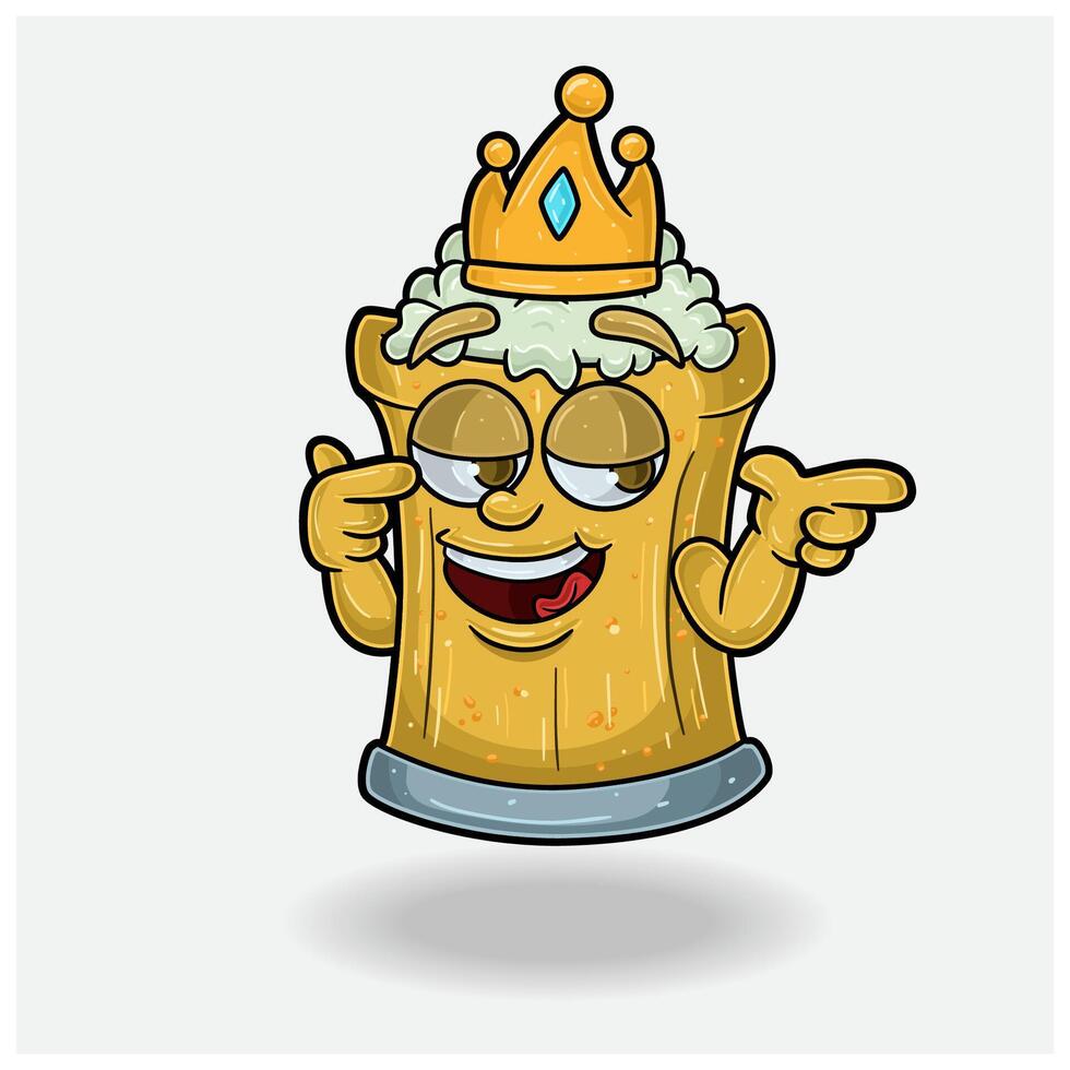Root Beer Mascot Character Cartoon With Smug expression. For brand, label, packaging and product. vector