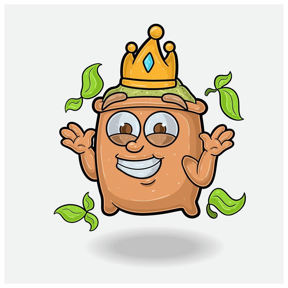 Matcha Mascot Character Cartoon With Dont Know Smile expression. For brand, label, packaging and product. vector