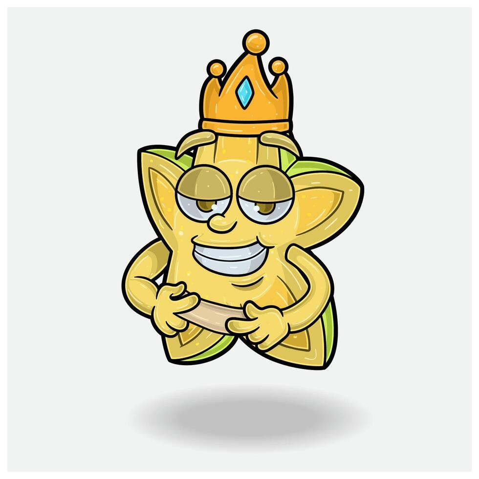 Star Fruit Mascot Character Cartoon With Love struck expression. For brand, label, packaging and product. vector