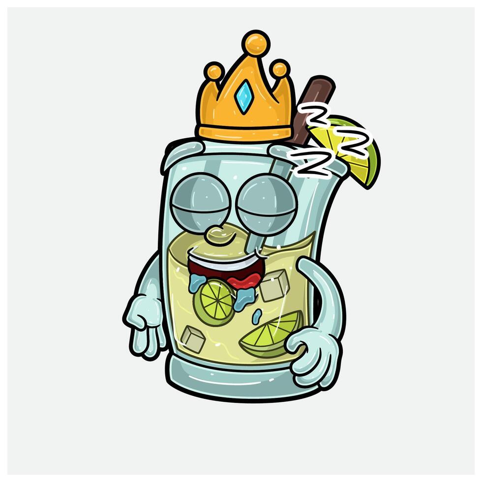 Mojito Mascot Character Cartoon With Sleep expression. For brand, label, packaging and product. vector