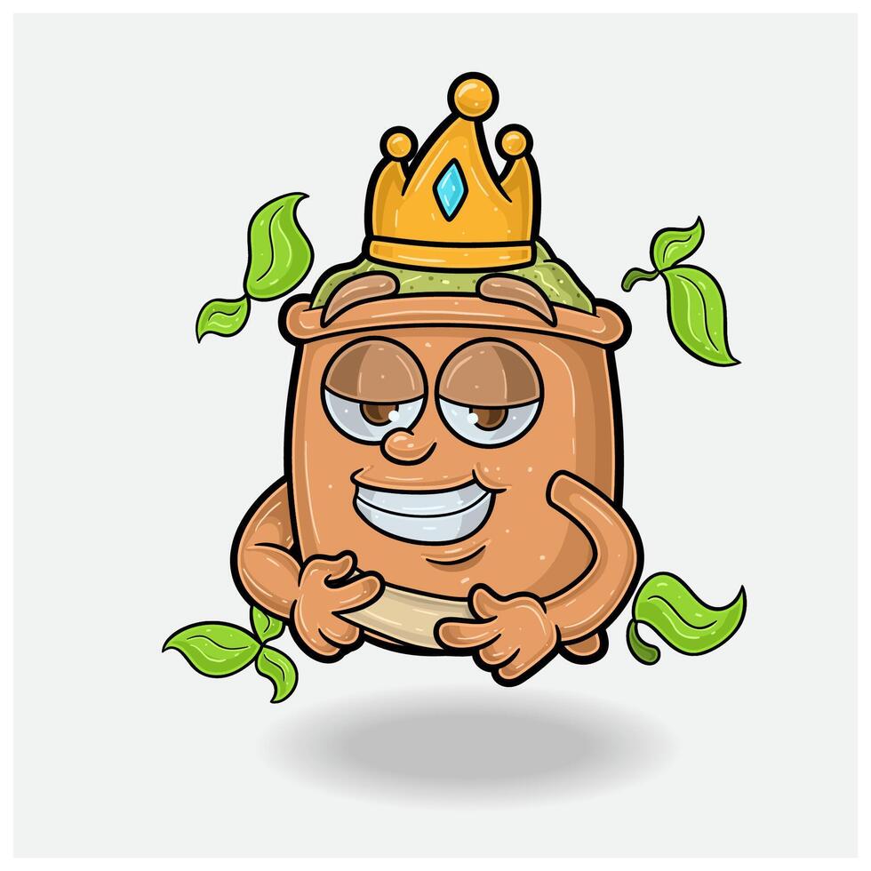 Matcha Mascot Character Cartoon With Love struck expression. For brand, label, packaging and product. vector