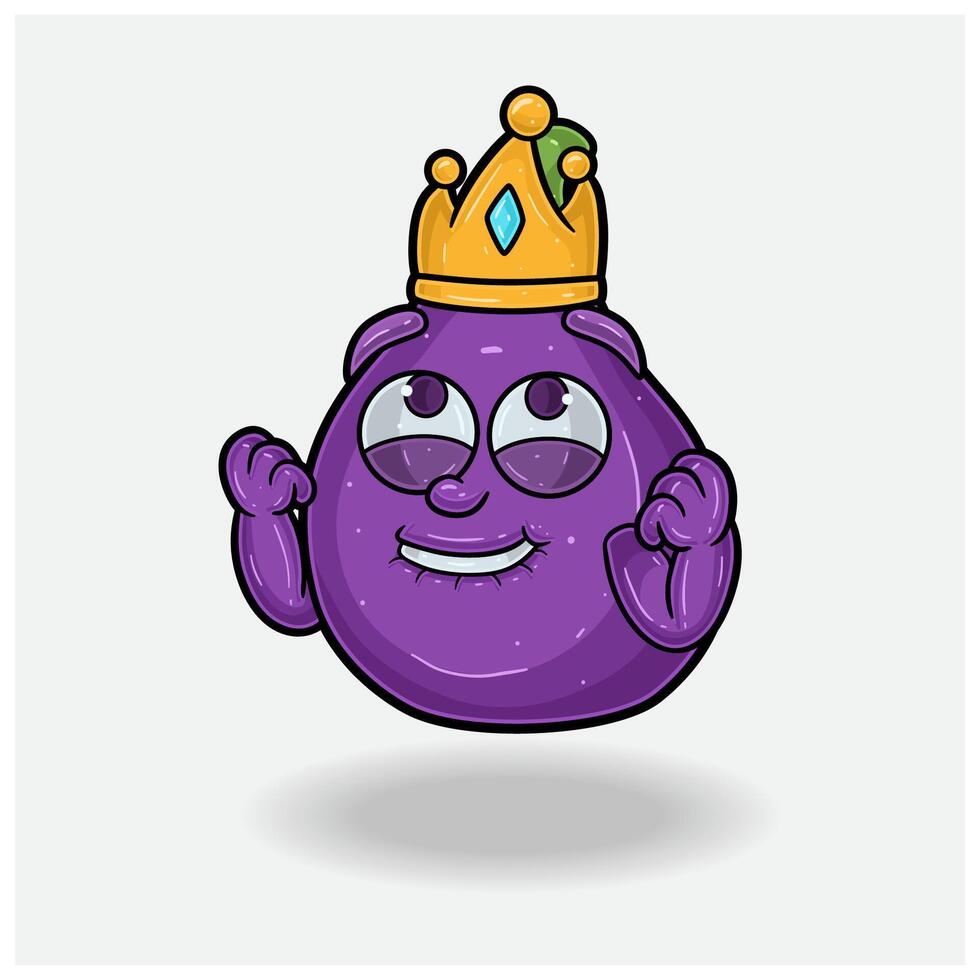 Fig fruit Mascot Character Cartoon With Happy expression. For brand, label, packaging and product. vector
