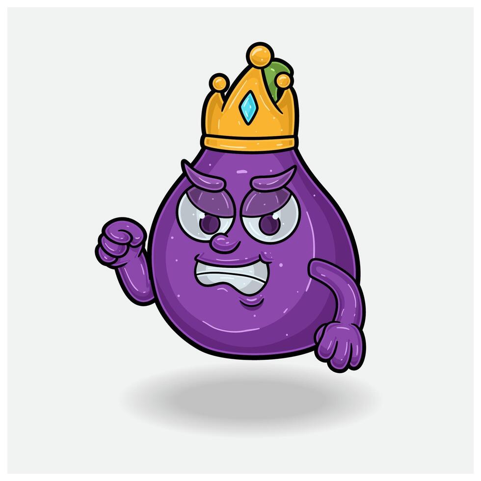 Fig fruit Mascot Character Cartoon With Angry expression. For brand, label, packaging and product. vector