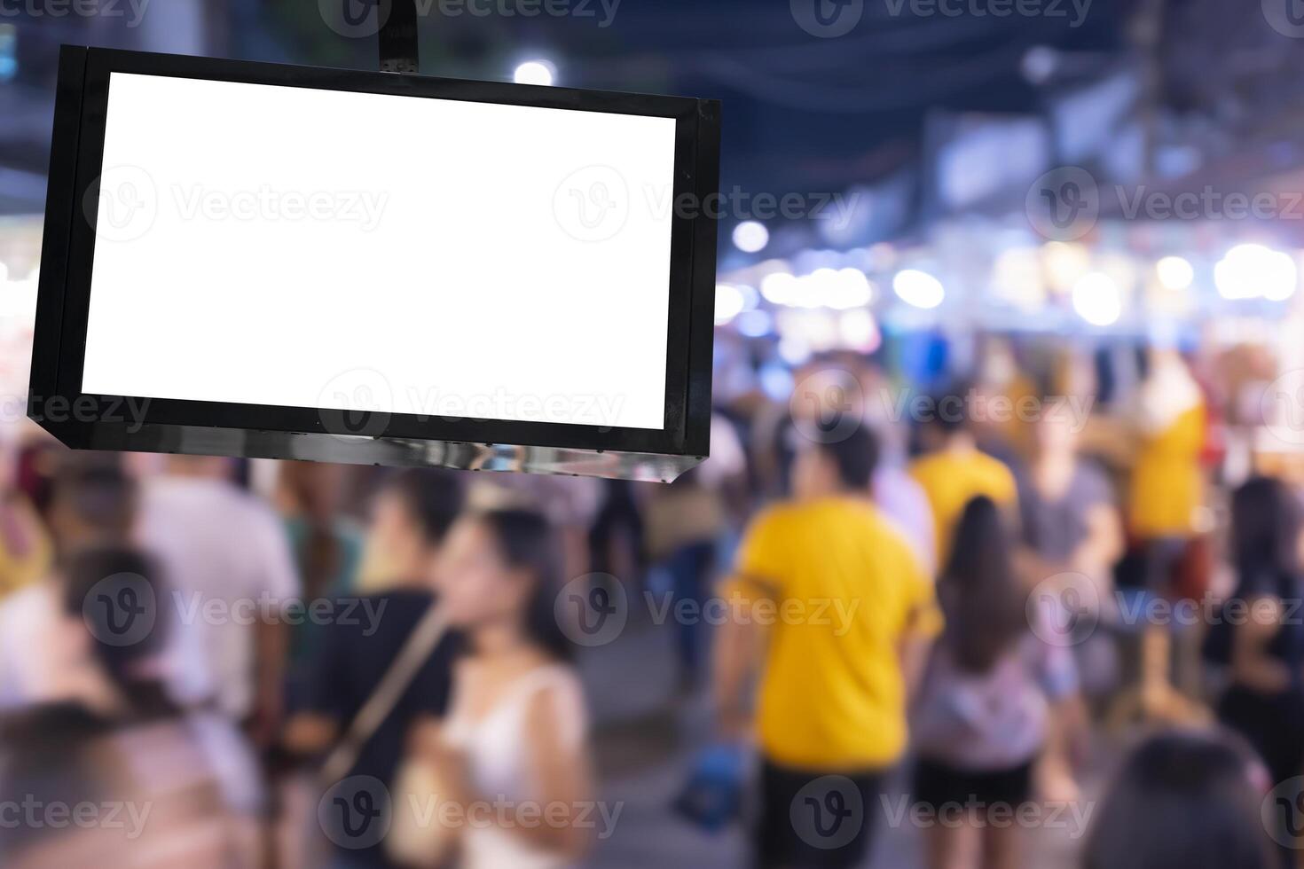 Blank square sign mockup in the urban environment, on the facade, empty space to display your store sign or logo photo