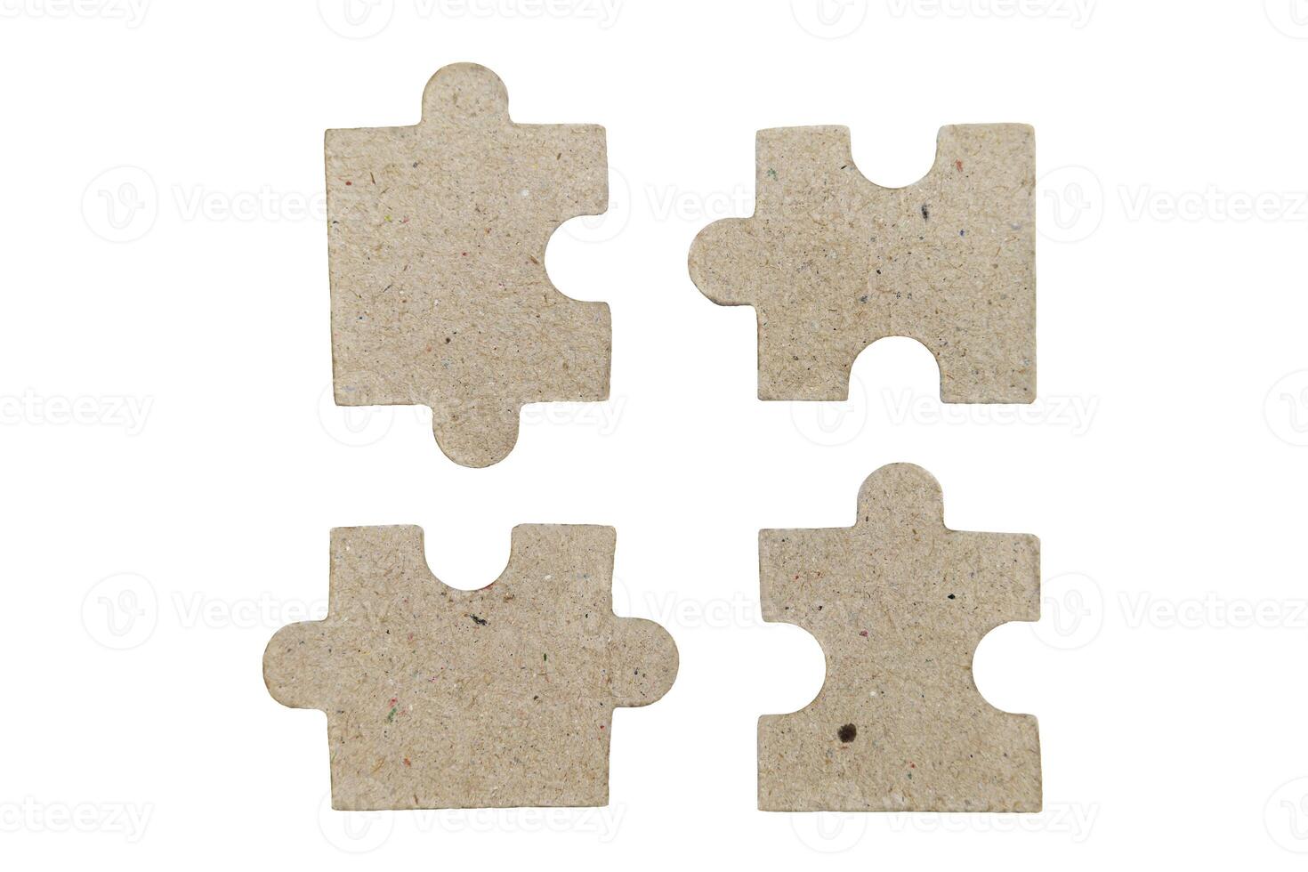top view of puzzle jigsaw on white background photo