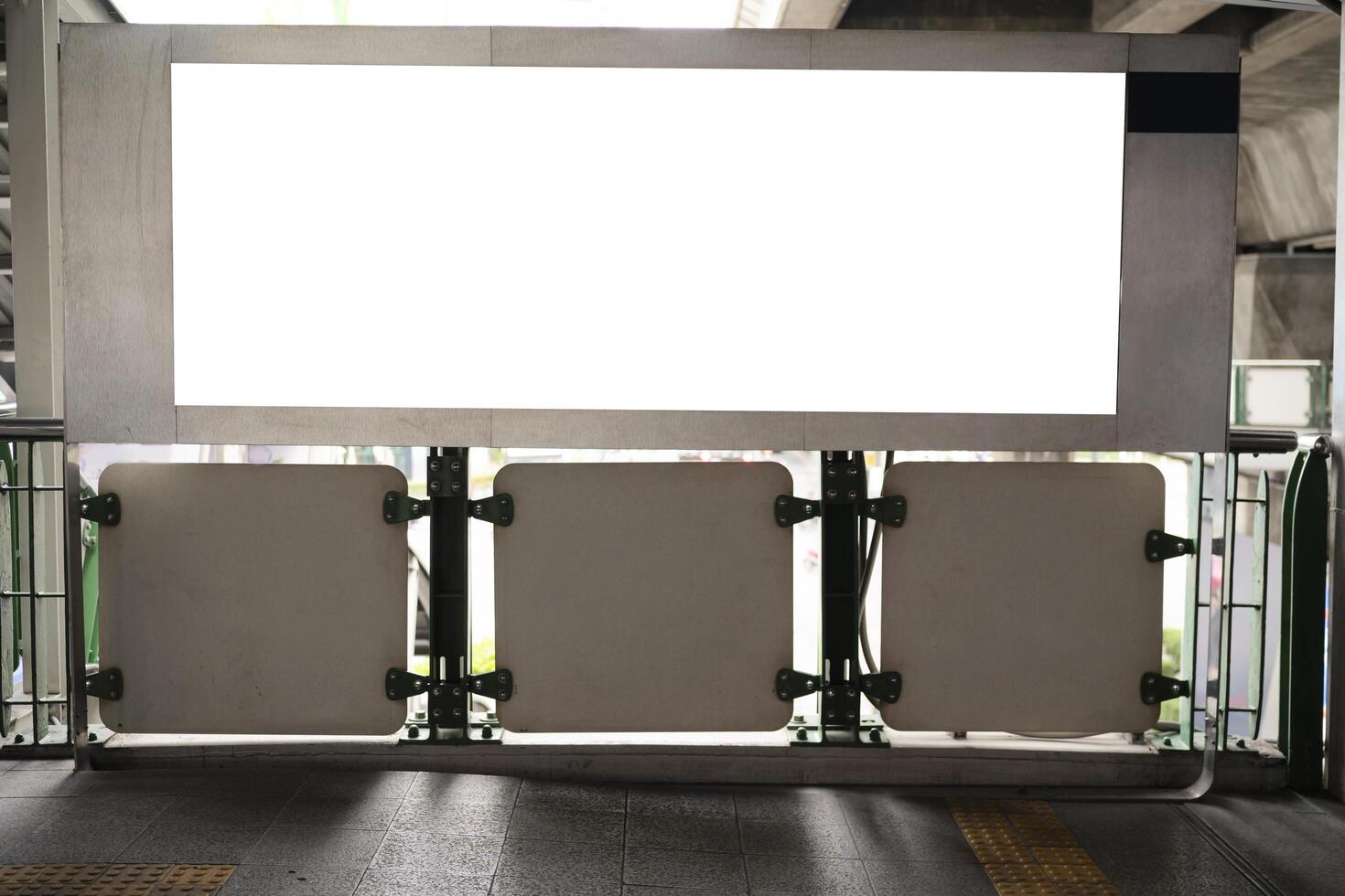 Mockup image of Blank billboard white screen posters photo