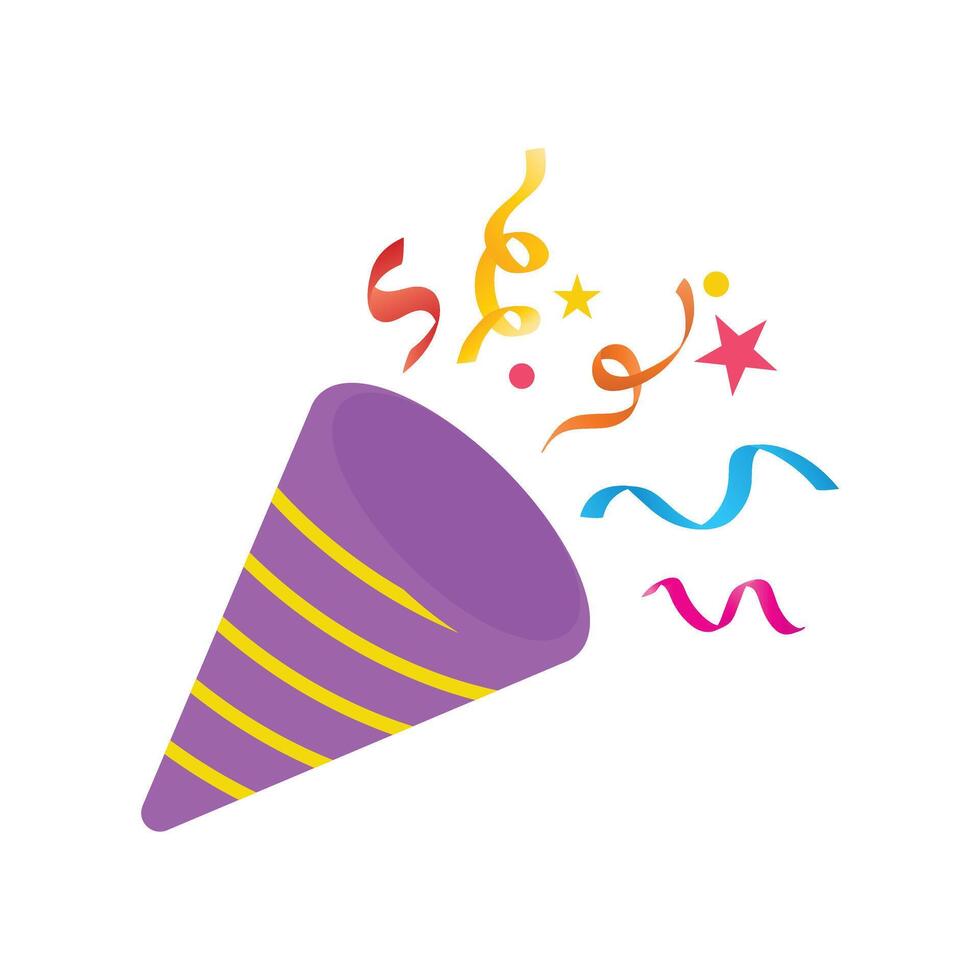 confetti birthday icon design template vector