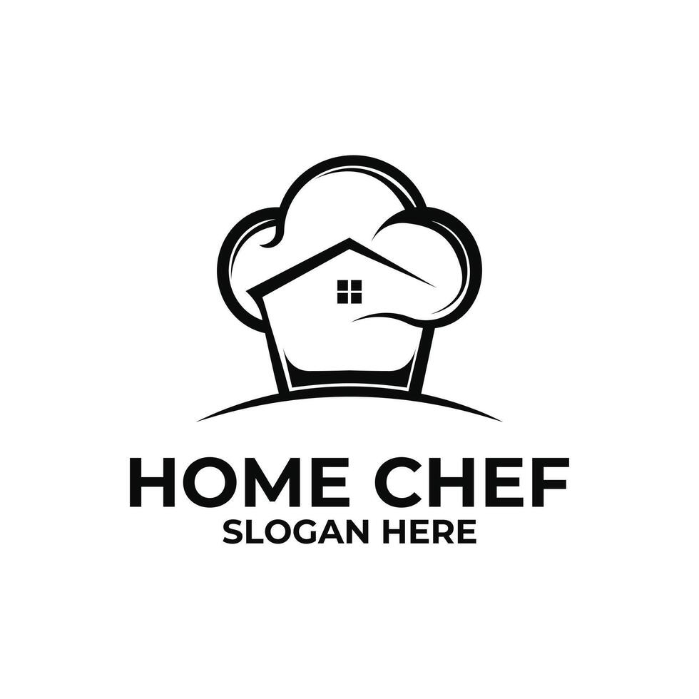home chef logo design concept idea with house icon vector