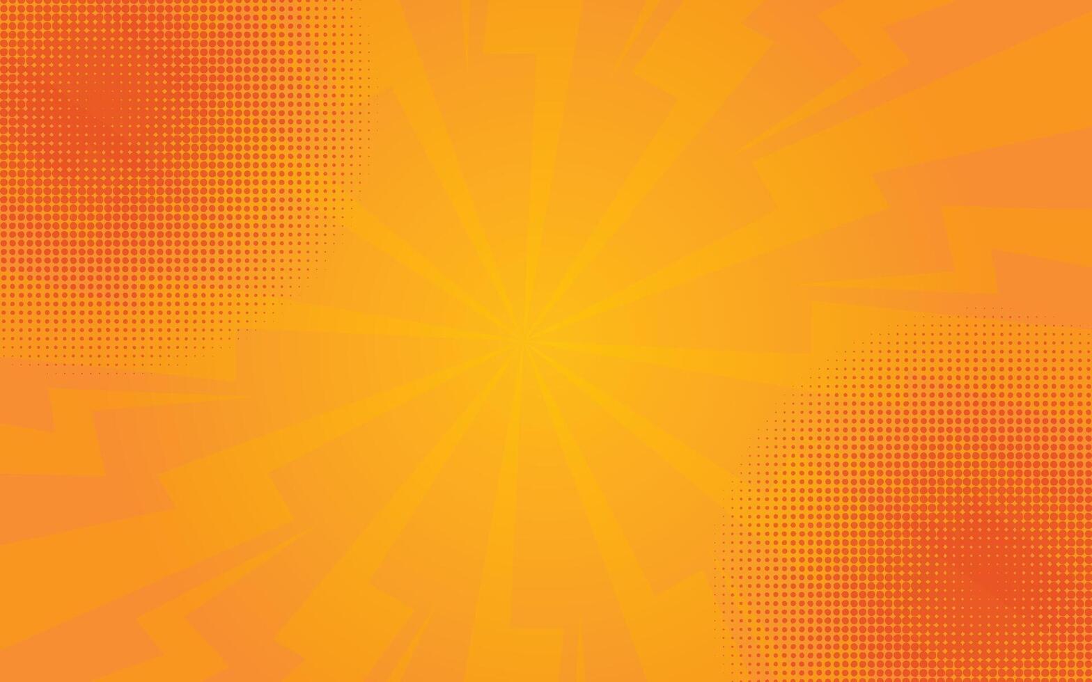 abstract orange background comic power lightning design template vector