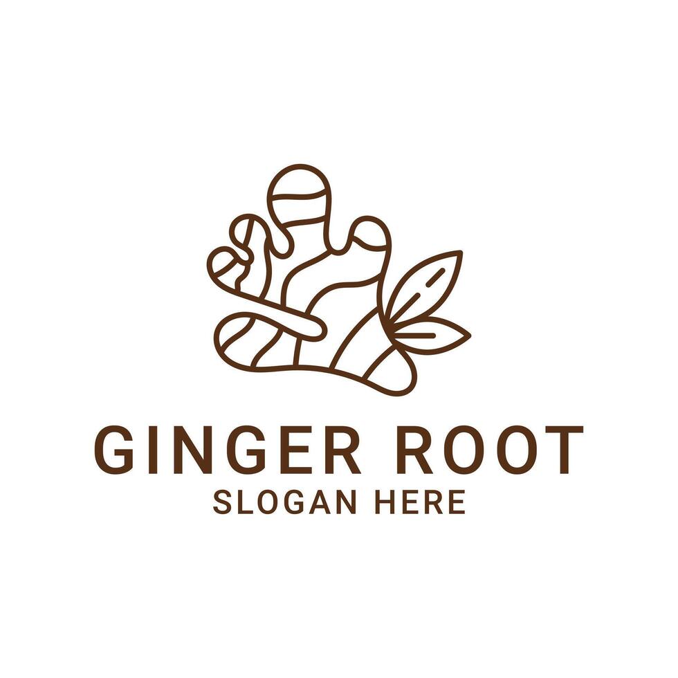 gringer root logo design concept idea line style vector