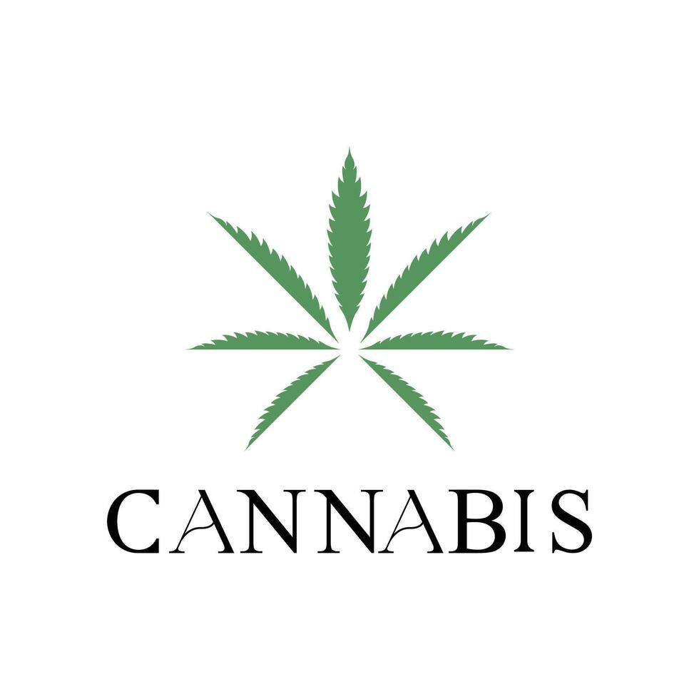 cannabis leaf logo design concept idea vector