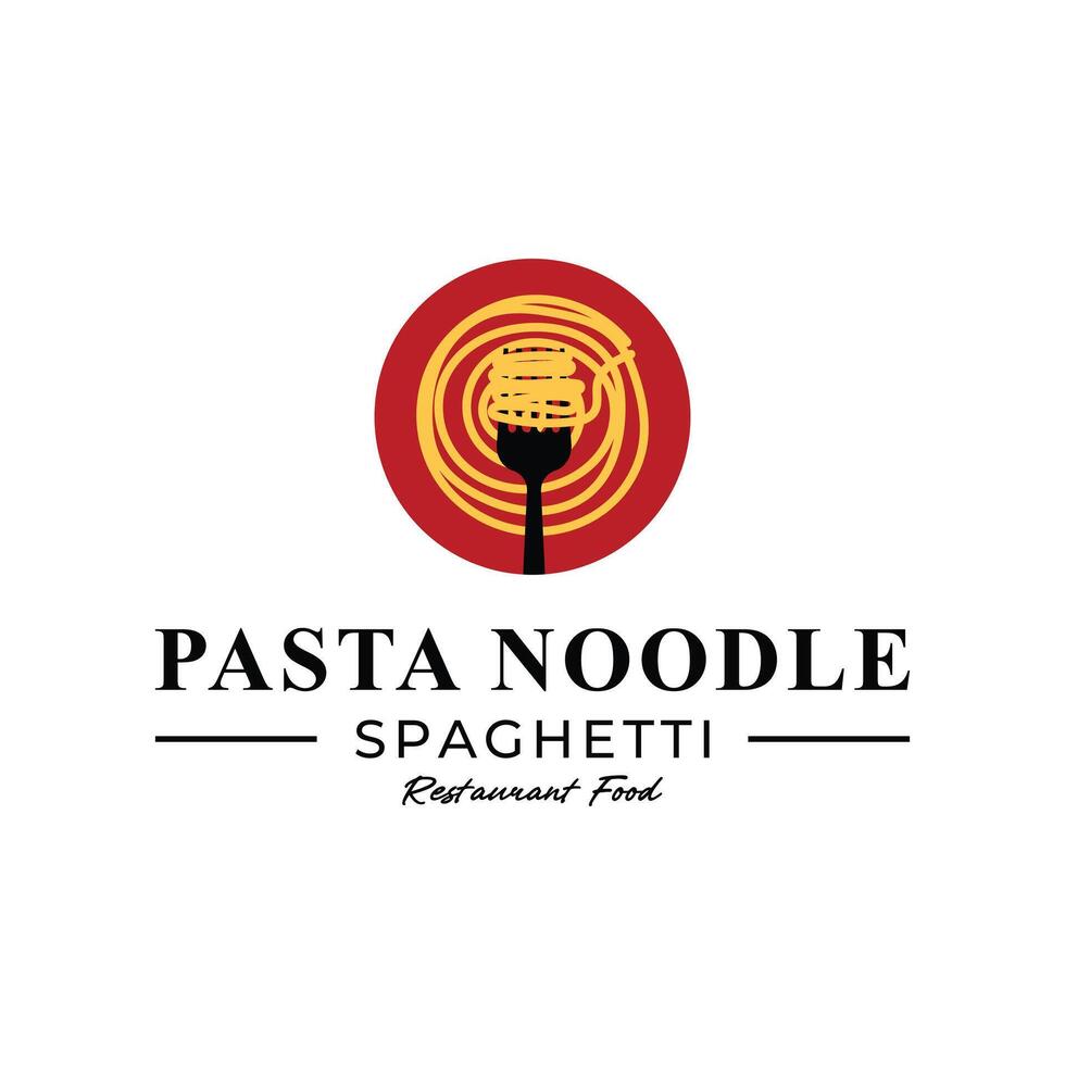 pasta noodle logo design concept idea vector