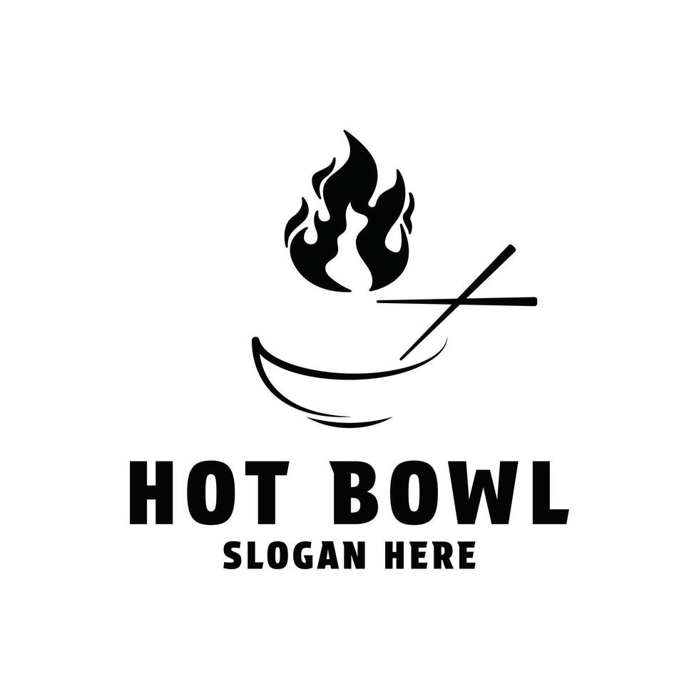 hot bowl logo design simple and clean concept idea for restaurant vector