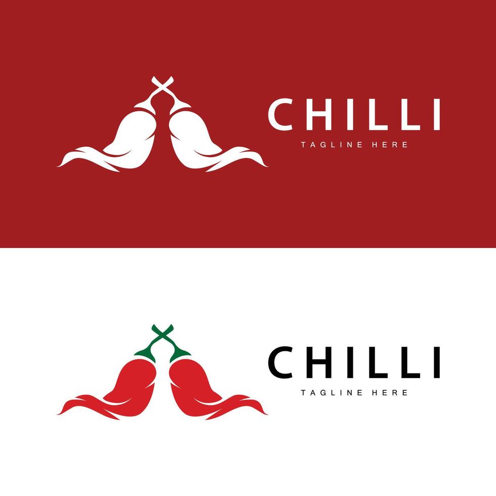 Hot Chili Peppers Logo Farm Garden Design Simple Illustration Symbol Template vector