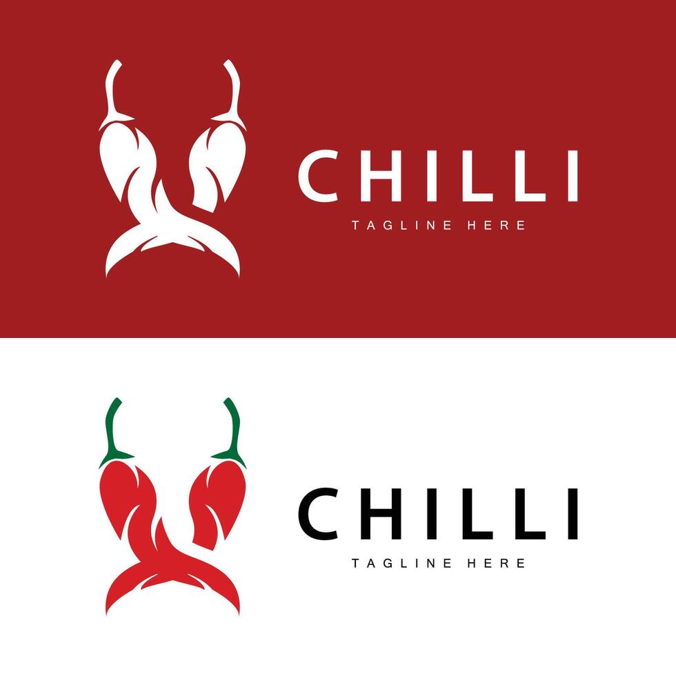 Hot Chili Peppers Logo Farm Garden Design Simple Illustration Symbol Template vector