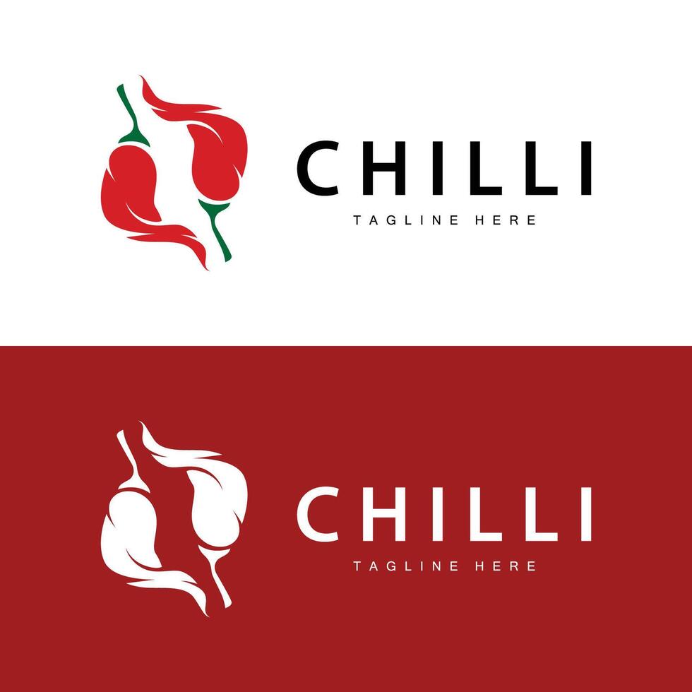 Hot Chili Peppers Logo Farm Garden Design Simple Illustration Symbol Template vector