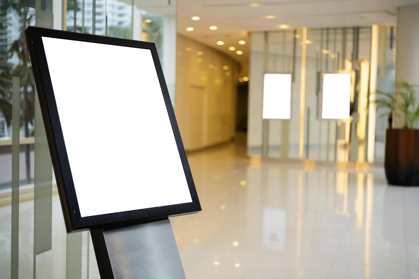 Billboard mock up inside the hotel building near reception area. photo