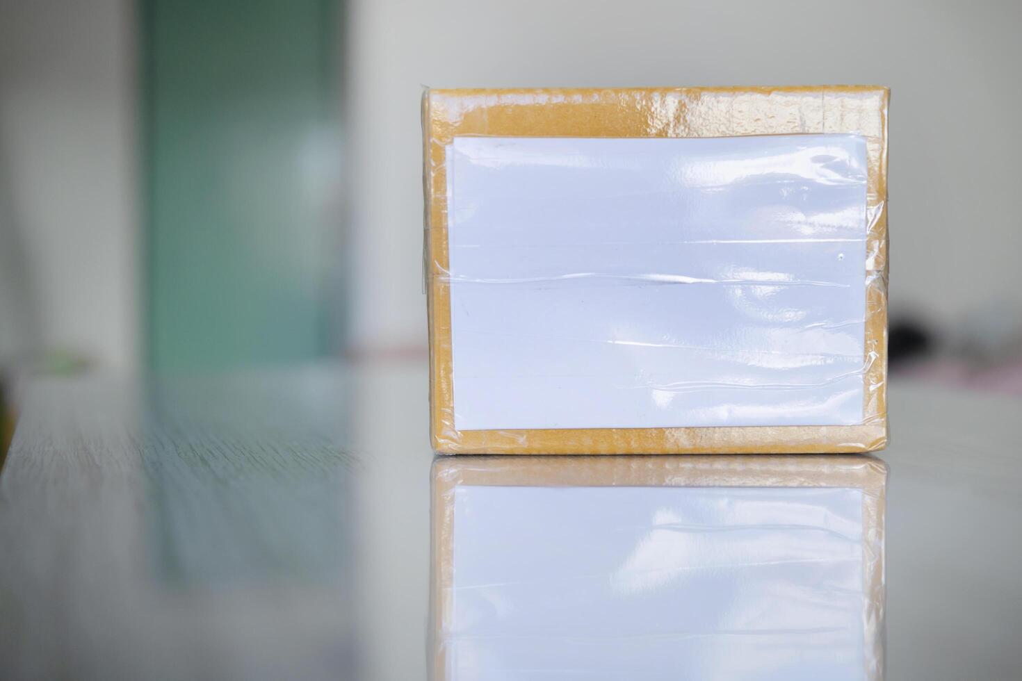Carton package for packing goods and empty space photo