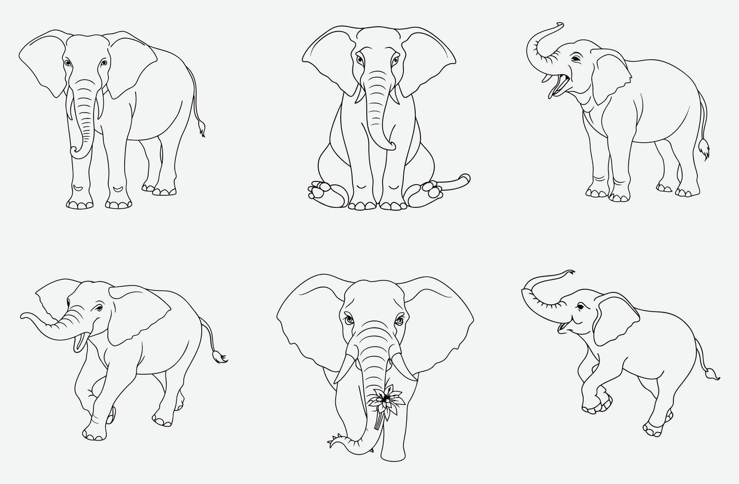 Elegant Bear Line Art Collection, Premium Wildlife Illustrations Art Illustration vector