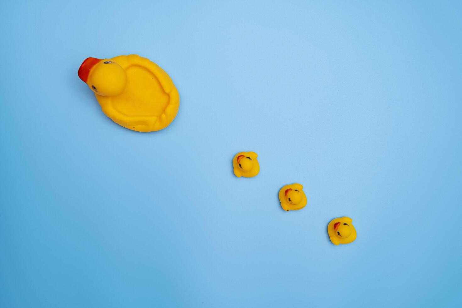 The concept of a smooth follow-up, rubber ducks photo