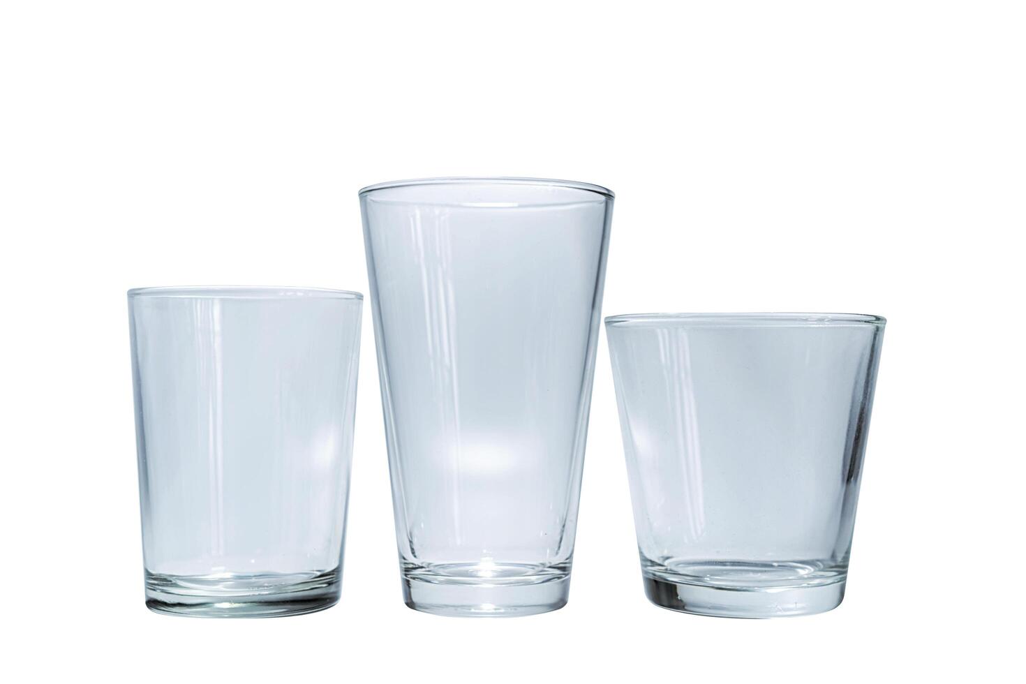 Empty glass isolated on white background photo