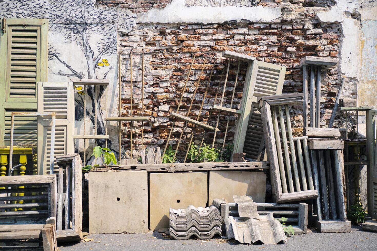 Construction Materials, doors, windows. Building materials for construction of residential house photo