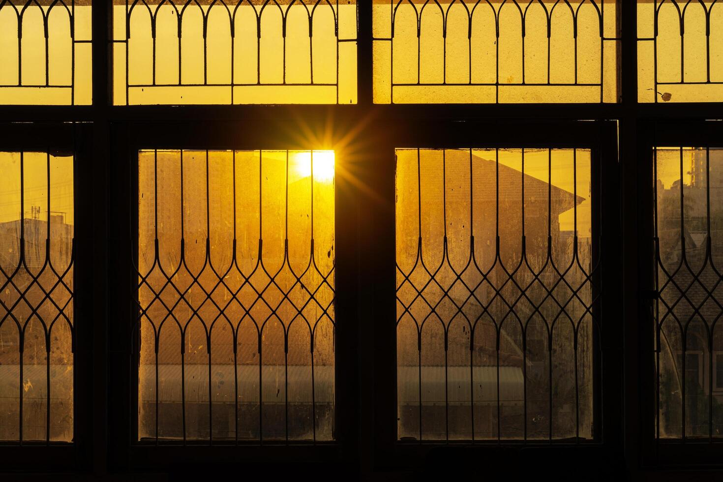 The sun shines through the window into the house, Solar energy concept photo