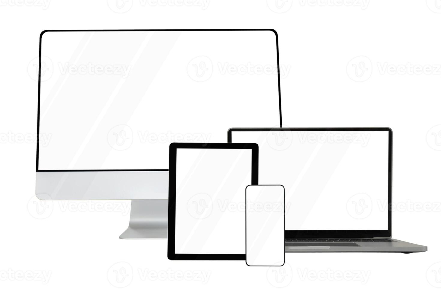 Computer,Laptops, tablets and mobile phones. Mock up image photo