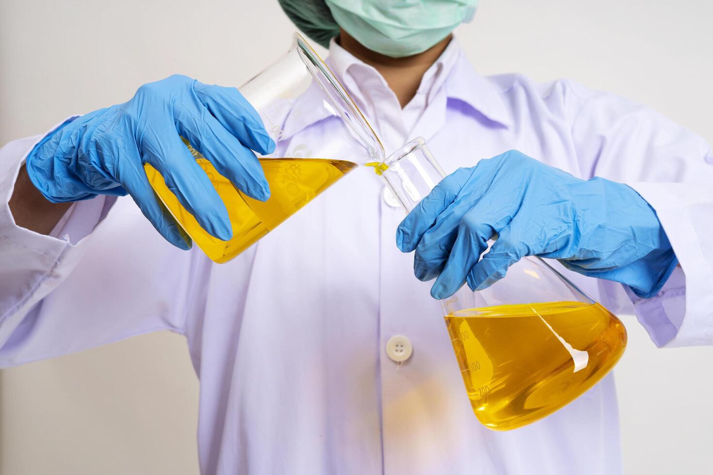 Scientists study the mixing of substances extracted from nature. Used to treat and nourish the body photo