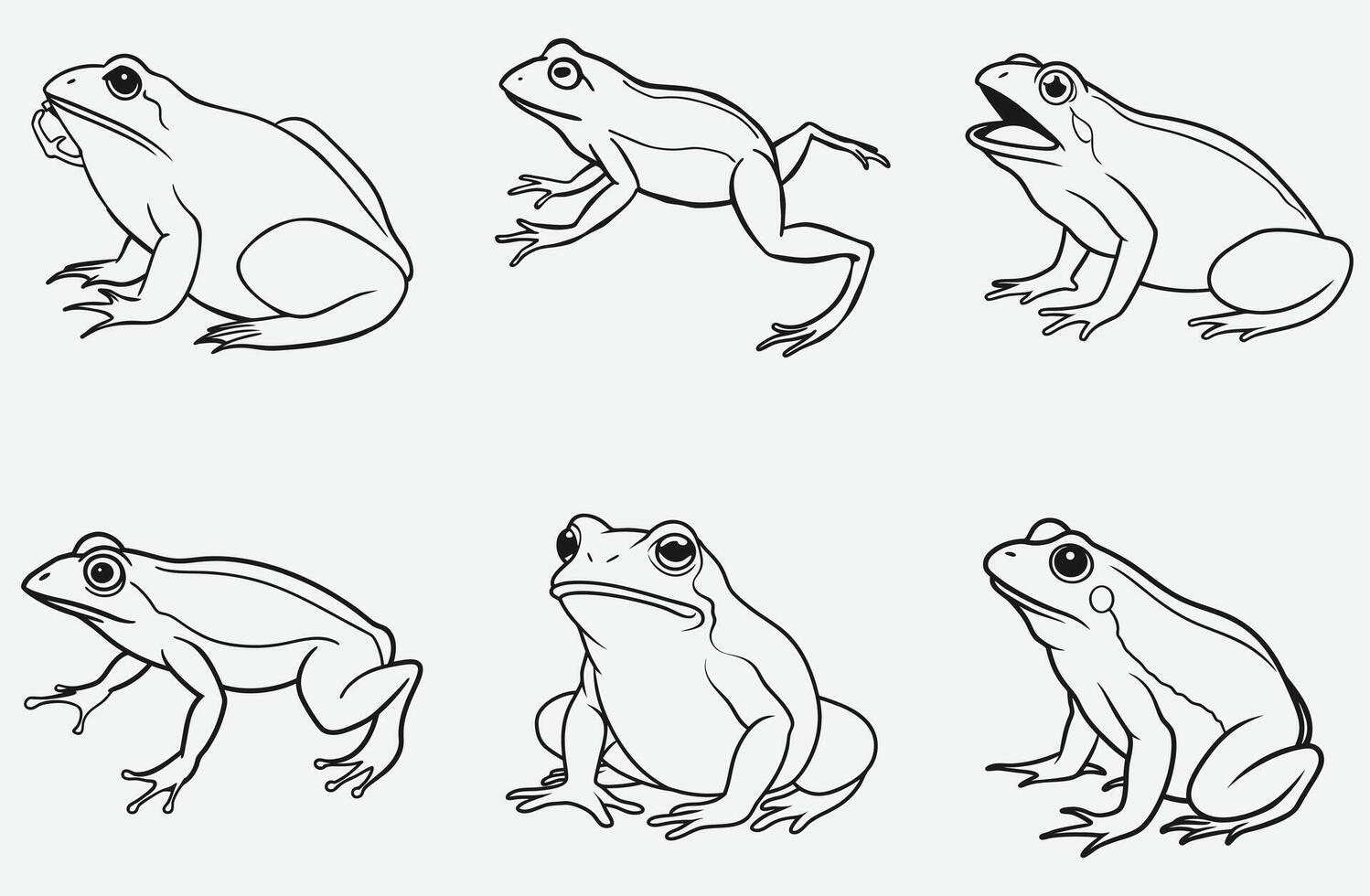 Ultimate Frog Line Art Set , The Comprehensive Collection vector